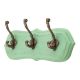 Green Antique Small Wall Wooden Iron Hooks